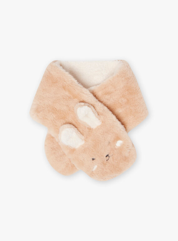 Baby boy faux fur scarf with rabbit print BIROBERT / 21H4BGE1ECHI819