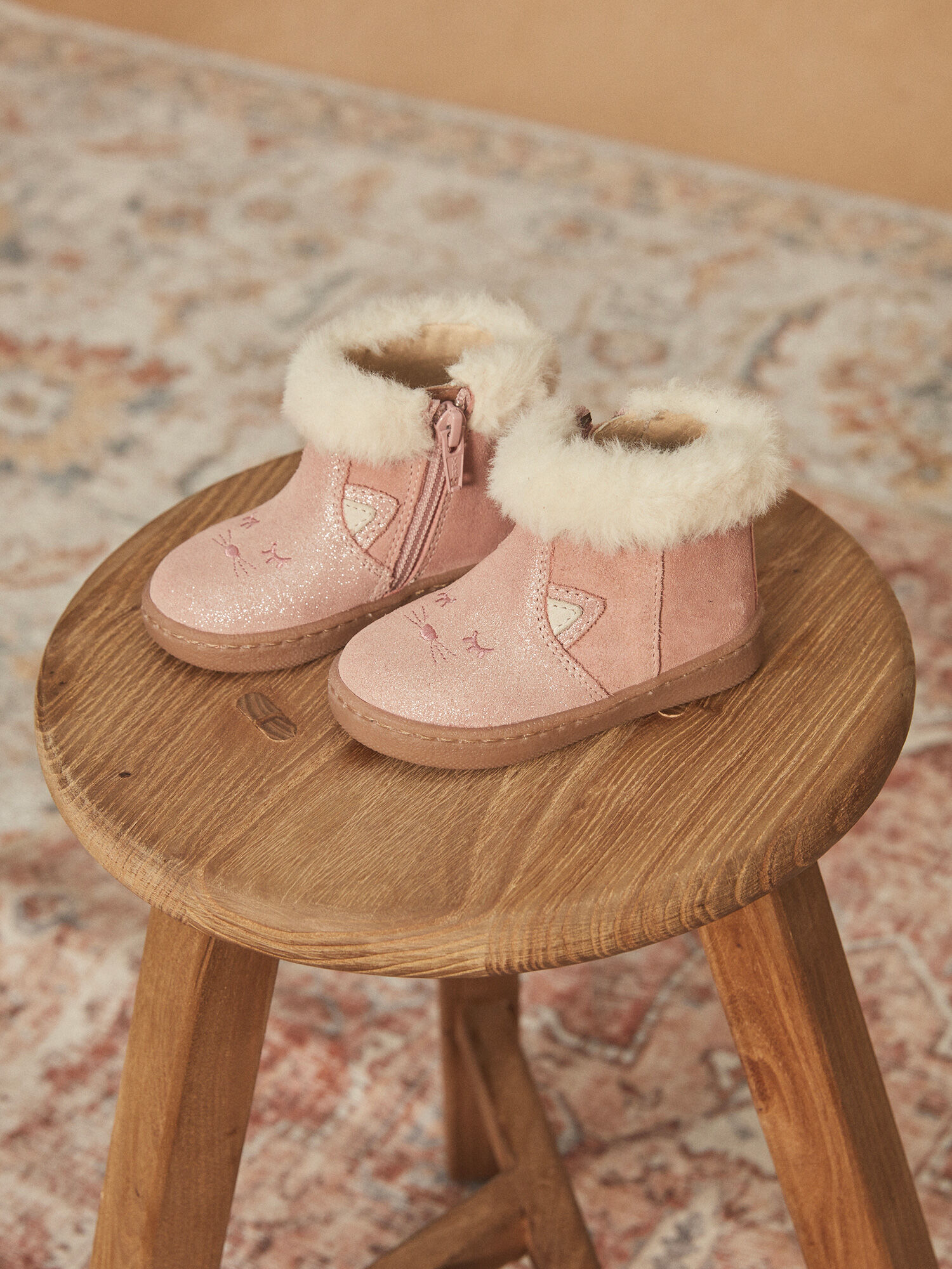 Boots croute online de cuir
