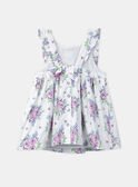 Off-white pinafore dress with roses KAFRANCOISE / 24E1BFL1CHS001