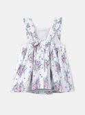 Off-white pinafore dress with roses KAFRANCOISE / 24E1BFL1CHS001