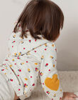 Baby girl beige and red hoodie with flower print BAELISA / 21H1BF51JGHA011