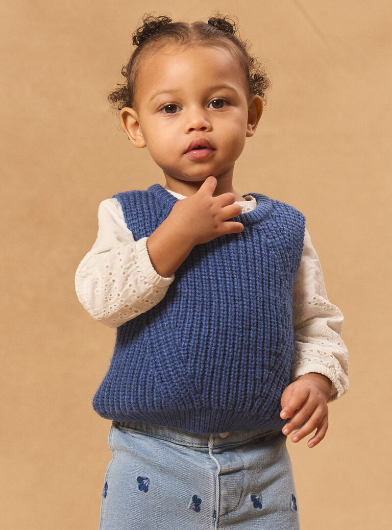 Navy CARDIGAN WHITHOUT SLEEVES MADENISE / 25E1BF81CSMC212