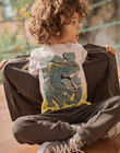 Child boy yellow tie-&-dye t-shirt with dinosaur design CATICHAGE / 22E3PGB2TMC116