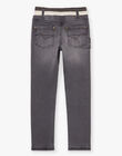 Baby boy black yoke jeans with elastic waistband BASOTAGE / 21H3PG21JEA090