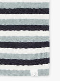 Reversible green striped knitted choker lined baby boy CIENOR / 22E4BGG1SNO614