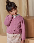 Child girl candy pink knitted cardigan CLIQETTE1 / 22E2PFF4CAR305