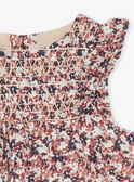 Beige floral print sleeveless dress GAKAROLINE / 23H1BFH2ROB080
