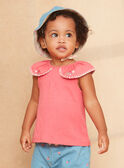 Pink T-shirt with epaulettes KASARAH / 24E1BFO1TEED318