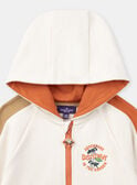 Ecru and orange hooded sweatshirt KAGILAGE / 24E3PG31GIL009