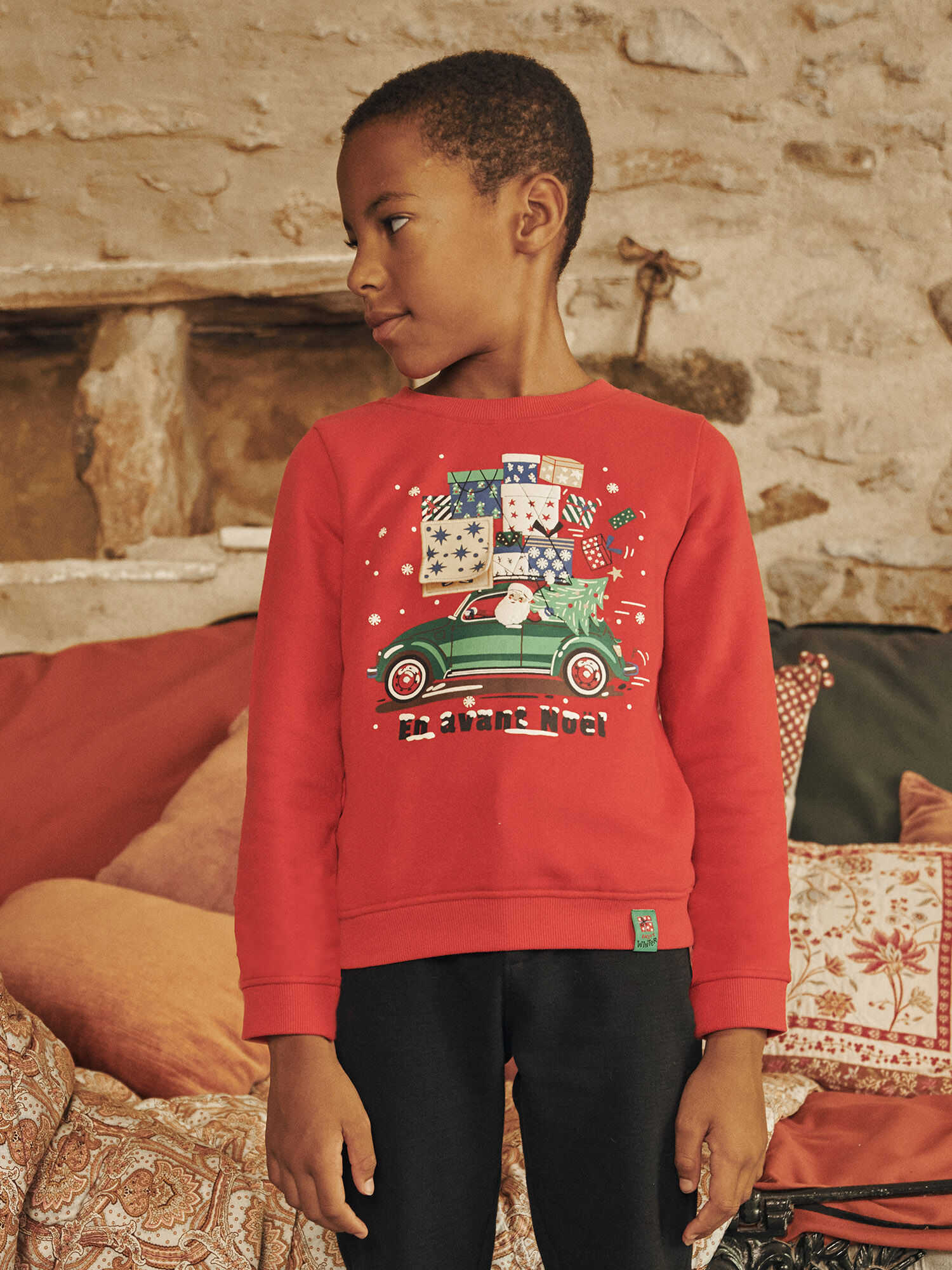 Red Christmas sweatshirt Boy Sergent Major