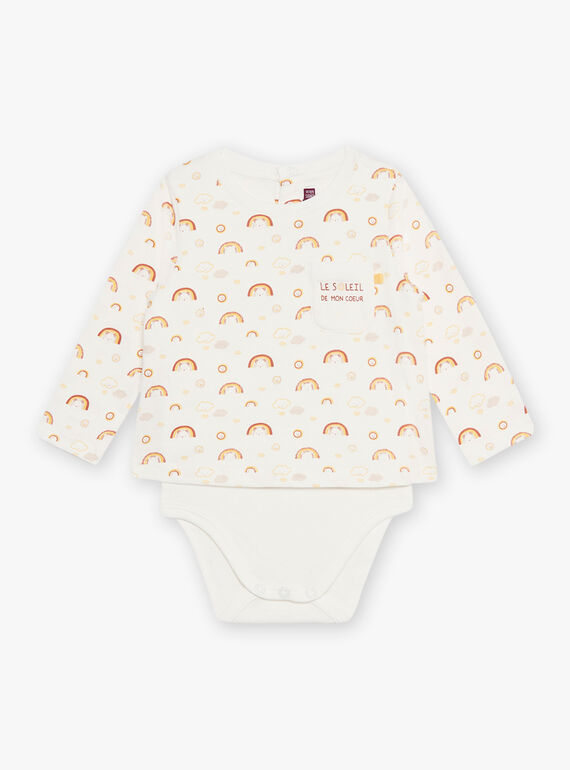 Baby Boy Sky Printed Bodysuit and Scarf CAARLO / 22E1BG71BOD001