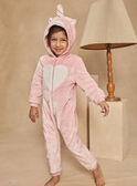 Pink hooded jumpsuit in synthetic fur GRULIETTE / 23H5PF21D4F303