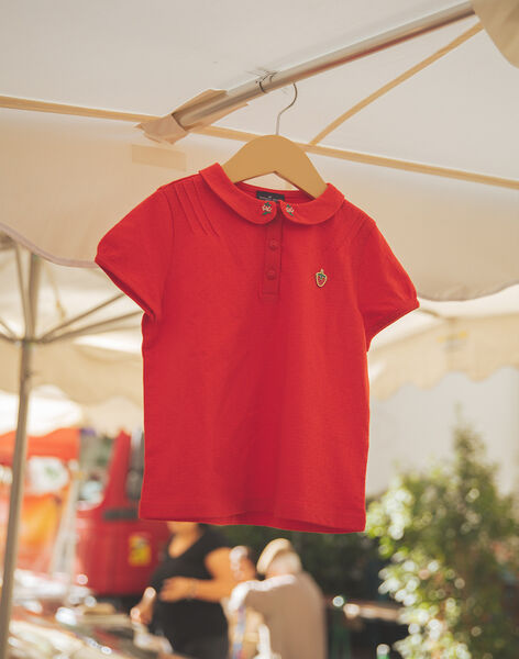 Red T-shirt with Claudine collar FEPOLETTE / 23E2PFB1TMC050