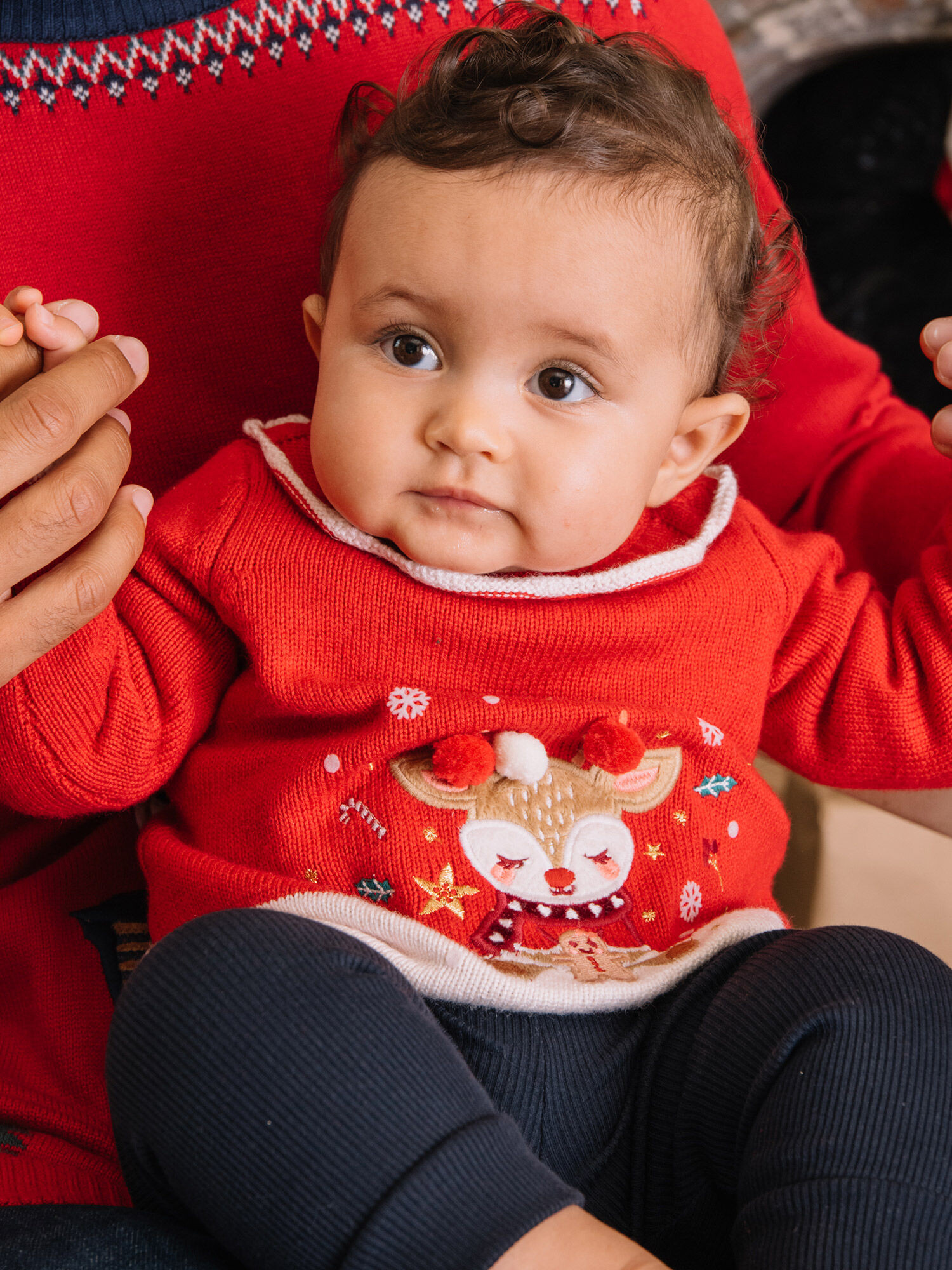 Red knitted Christmas sweater