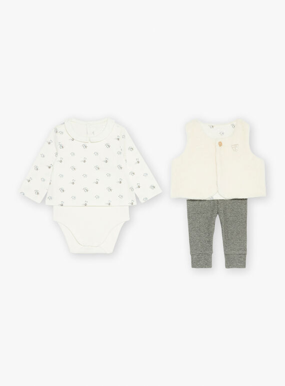 Ecru bodysuit, cardigan and leggings GOCHEN / 23H0CGL1ENS001