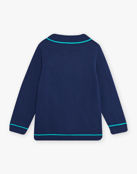 Child boy blue shark sweater COMIDAGE / 22E3PGN1PULC231
