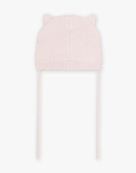 Baby girl pink cat knit cap with lining CIMARIE / 22E4BFG2BON301