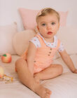 Baby girl orange and ecru checkered romper CAPAULINE / 22E1BFM1SACE403