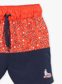 Orange swim shorts with shark print KLUBORDAGE / 24E4PGG4MAIC234