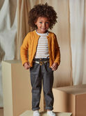 Child girl grey paperbag denim jeans with striped belt CLODETTE2 / 22E2PFF1JEAK004