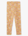 Child girl mustard yellow legging with floral print COCALETTE / 22E4PF91CALB106