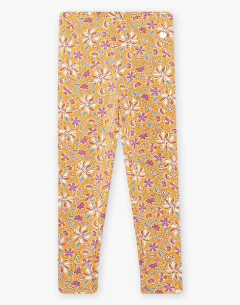Child girl mustard yellow legging with floral print COCALETTE / 22E4PF91CALB106
