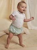 Mixed birth green bloomer and collar bodysuit in ecru COLOAN / 22E0CMI1ENS203