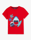 Red shark T-shirt child boy CYDOAGE3 / 22E3PGT1TMCF525