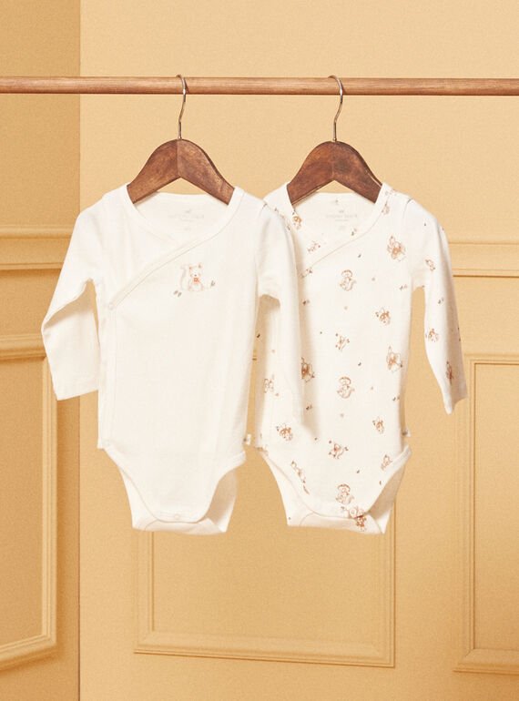 2 ecru baby bodysuits in cotton LOPE / 24H0NM11BOD001