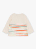 Long-sleeved beige mottled t-shirt with fox motif GABRUCE / 23H1BG71TMLA011