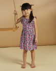 Purple, pink and blue dress with floral print child girl CAUJAETTE 2 / 22E2PFU5RBSA001