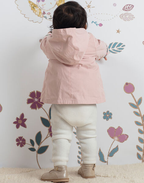 Baby girl pink raincoat with integrated down jacket BINELLY / 21H1BFC2IMPD329