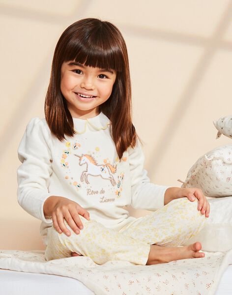 Off white unicorn velvet pajamas FLOKETTE / 23E5PF92PYJ000