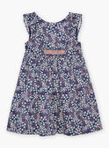 Purple cotton sateen dress with floral print FREBLOETTE / 23E2PFI4ROBH701