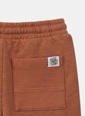 Terracotta fleece Bermuda shorts KROCHOAGE / 24E3PGE1BERF519