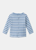 Pastel blue and ecru sailor T-shirt LADREDO / 24H1BGJ1TMLC236