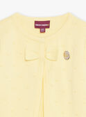 Baby girl pastel yellow bow and polka dot animation cardigan CASABINE / 22E1BFN1CARB115