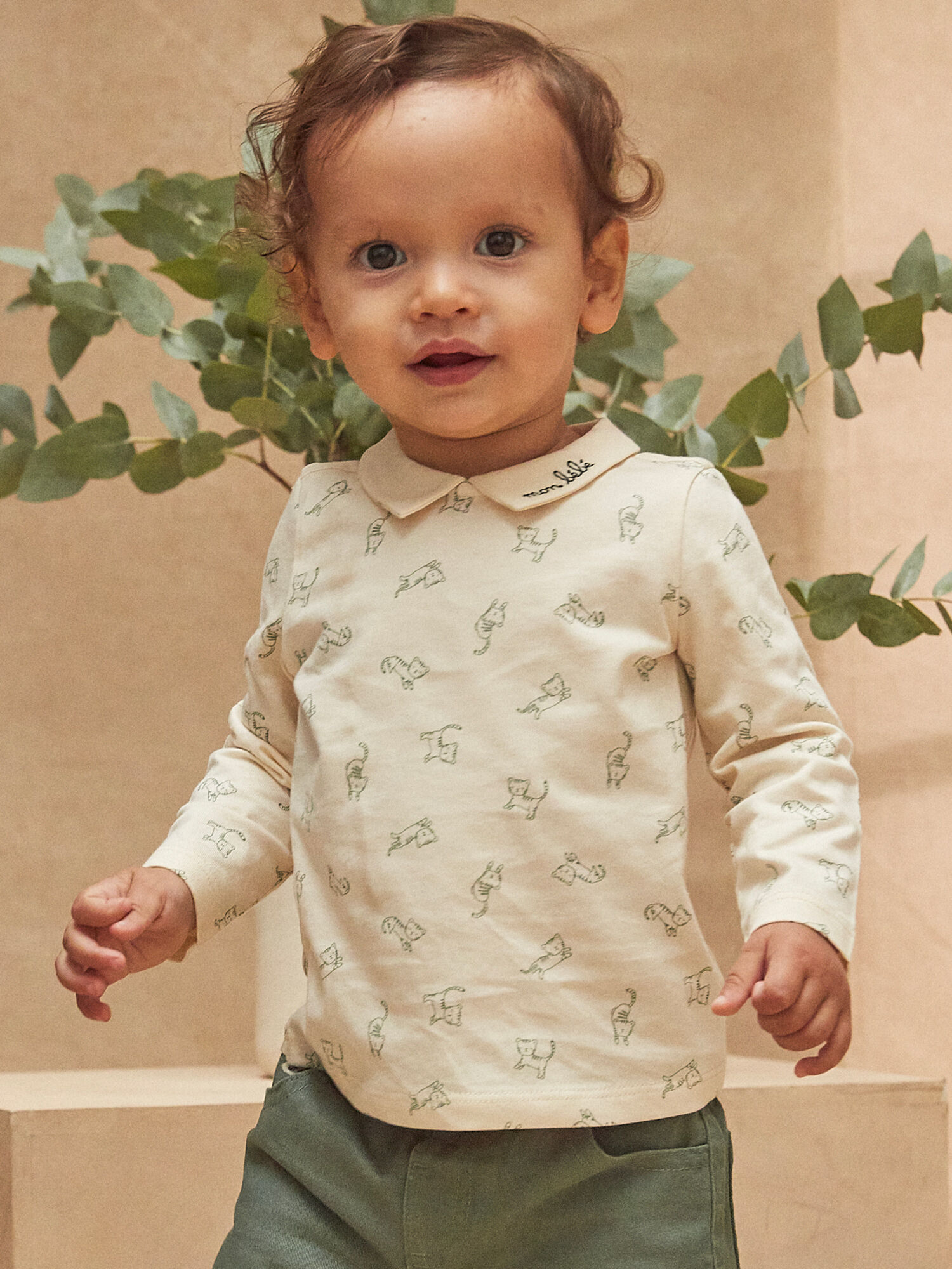 Baby boy long sales sleeve polo shirt