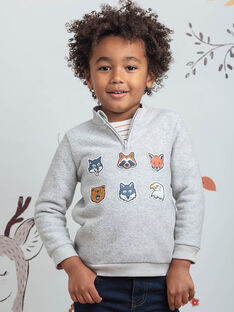 Boy's grey animal embroidery sweater BIAGE / 21H3PGJ1PULJ902