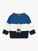 Baby boy three-colored sweater with monkey design CARAYNAL / 22E1BGK1PUL703