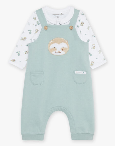 Off white body, green overalls and off white bib FOLDO / 23E0CG71ENS629