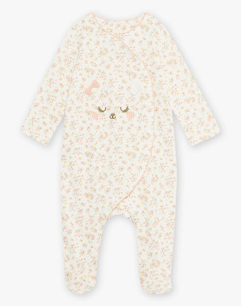 Baby girl pink floral print romper CEDANAE / 22E5BF43GRE001