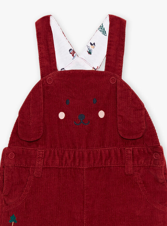 Red corduroy long jumpsuit DAPAULIN / 22H1BGX1SALF512