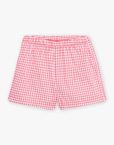 Child girl pink gingham pajamas CHOUVYETTE / 22E5PF54PYJ302