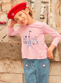 Pink barbapapa T-shirt with ruffles GOURMETTE / 23H2PFD3TMLD315