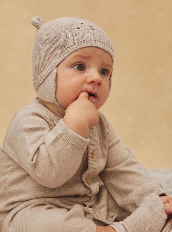 Knitted walnut bonnet GOPAL / 23H0AML1CHAI812