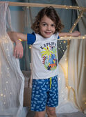 Child boy's ecru and blue jungle print pajamas CAJAGE / 22E5PG54PYJ001