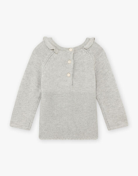Baby girl's mottled grey knitted sweater BAORELIE / 21H1BFO1PUL943