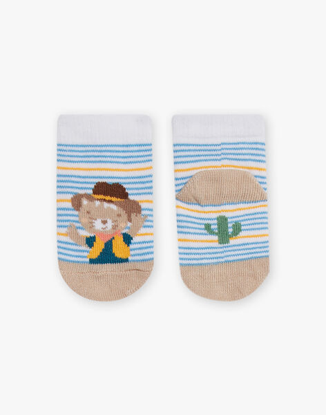 Baby boy striped socks with cowboy cat print CAOTTO / 22E4BGJ1SOBA001