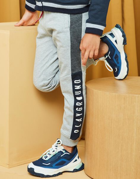 Heather grey jogging suit with dark grey and black details DICLAGE3 / 22H3PGL4JGB943